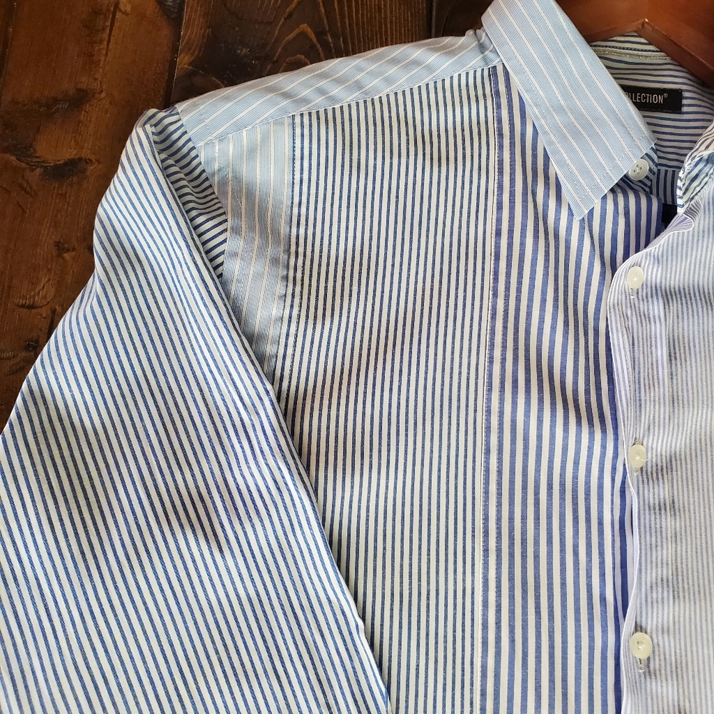 Report Collection Striped Men's Shirt, Size Large